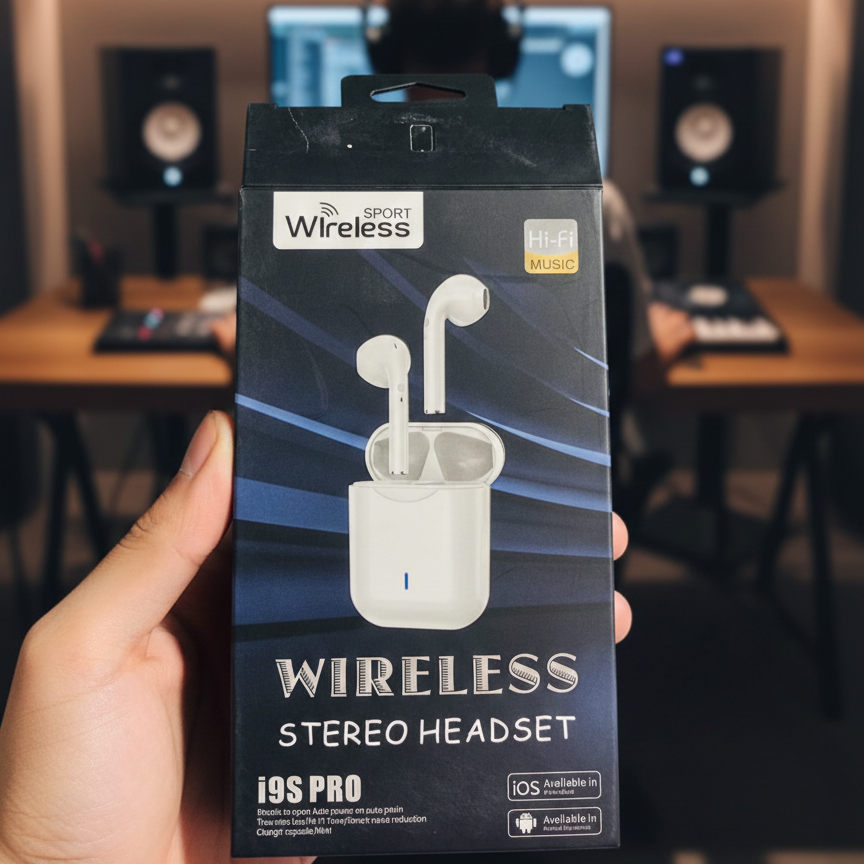 i9S Pro Wireless Stereo Headset | TWS Technology | Bluetooth 5.0 | Noise Reduction | iOS & Android (Random Colour)