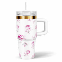 Mini Tumblers Stylish Portable Cups For Hot And Cold Drinks 14 Oz Lightweight Everyday Beverage Solution - Blue Floral