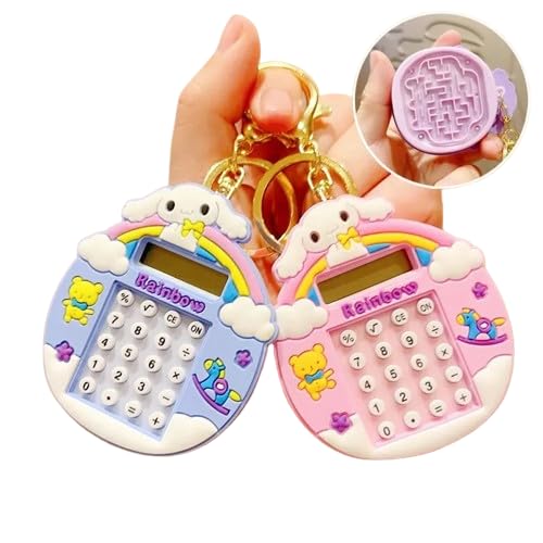 Cute Calculator Keychain | Trendy Stationery | Mini Portable | Fun Problem Solving (Random Color)