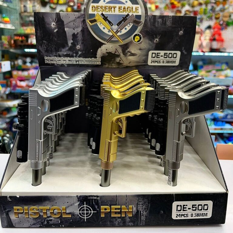 Cute Gun Shape LED Gel Pen | Black Refill | Fun Stationery for School & Office Supplies (Random Colour)