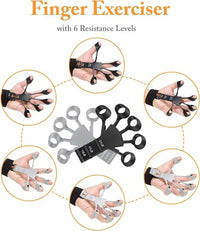 Adjustable Finger Strengthener Hand Grip Trainer – 13LB to 21LB Resistance, Finger Exerciser for Guitar, Fitness & Rehab