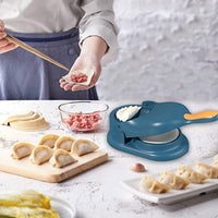 2-in-1 Manual Dumpling Maker & Dough Press Machine | Portable Samosa & Gujiya Mould Tool | Easy Kitchen DIY Pastry Accessory (Random Colour)
