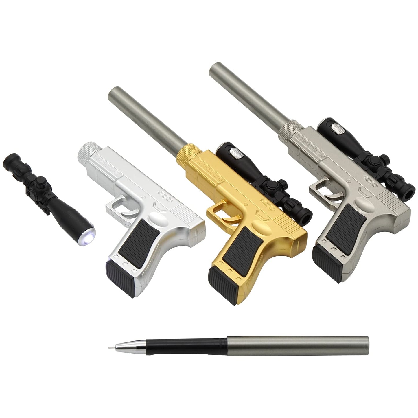 Cute Gun Shape LED Gel Pen | Black Refill | Fun Stationery for School & Office Supplies (Random Colour)