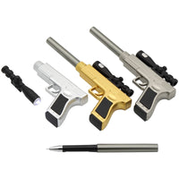 Cute Gun Shape LED Gel Pen | Black Refill | Fun Stationery for School & Office Supplies (Random Colour)