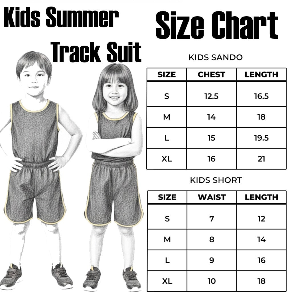 Kids Sando and Shorts Track Suit 2 Pcs Set