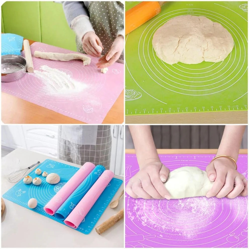 Silicone Baking Roti Mat | Heat Resistant | Non‑Stick Dough Pad with Measurements | Random Color