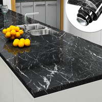 Self-Adhesive Kitchen Marble Sheet Waterproof Heat Resistant Wall Countertop Sticker For Bathroom Living Room(random colour)