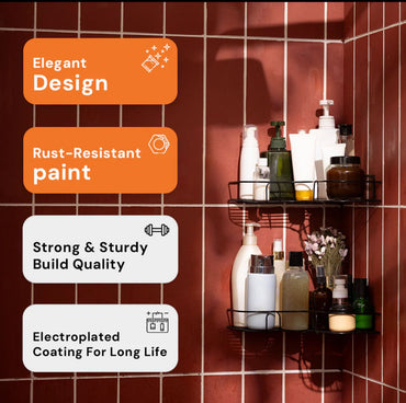 Premium Export Quality Powder Coated Corner Shelf With Seamless Screw Pair (1 piece)