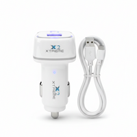 X2 Xtreme 2-in-1 USB Car Charger with Cable | Fast Charging & Smart Protection | Model X2-1200(random colour)