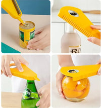 Creative Multi-Function Bottle Opener Jar Opener Twist Grip Lid Opener Kitchen Tool Random Colour 1PC