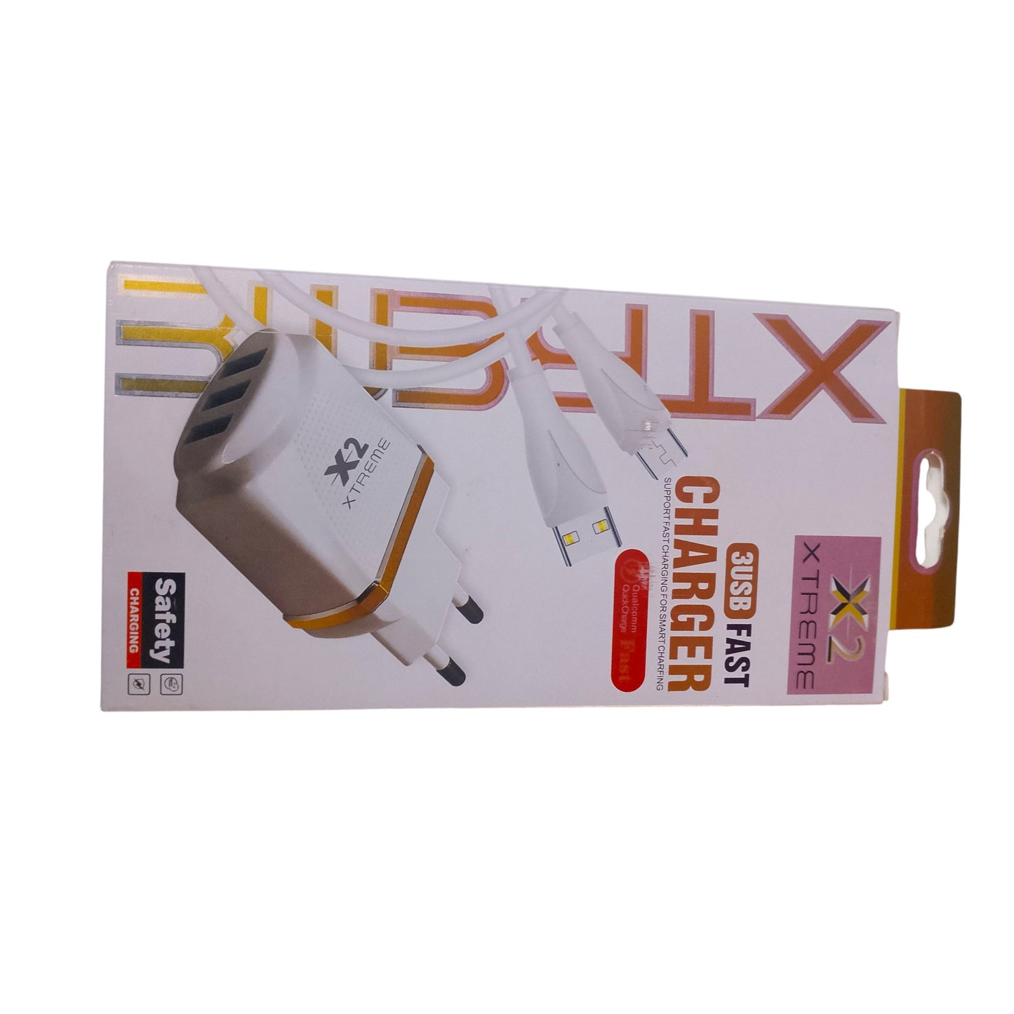 X2 Xtreme 3 USB Fast Charger with Type-C Cable | Quick Charging Wall Adapter | Safe & Smart Charging