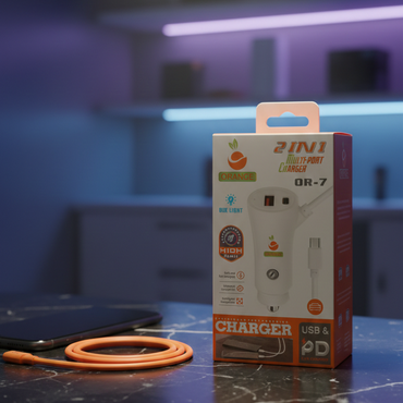 X2 Xtreme 2-in-1 USB Car Charger with Cable | Fast Charging & Smart Protection | Model X2-1200(random colour)