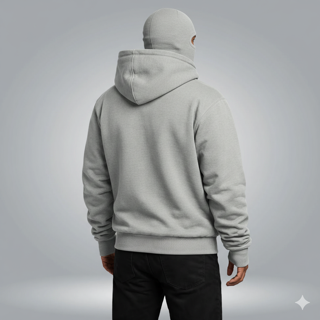Balaclava Ninja Zipper Hoodie Jacket For Men – Comfy Fashion black L