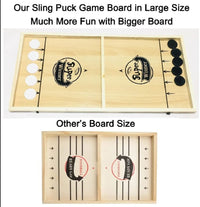Sling Puck Board Wooden Desktop Hockey Game Fast Sling Puck Game For Kids And Adults
