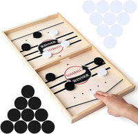 Sling Puck Board Wooden Desktop Hockey Game Fast Sling Puck Game For Kids And Adults