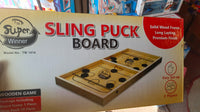 Sling Puck Board Wooden Desktop Hockey Game Fast Sling Puck Game For Kids And Adults