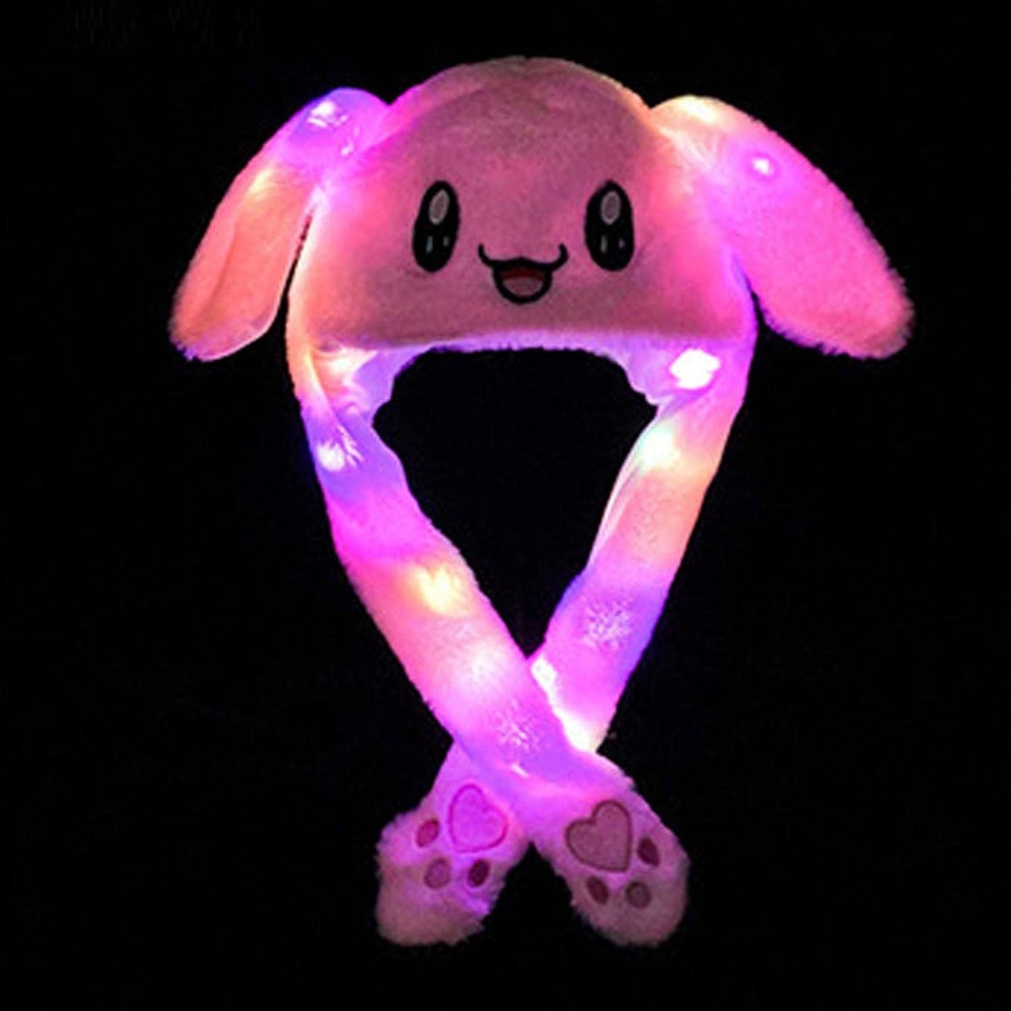 Bunny Caps: Winter Plush Ear Muffs & Ear Warmers with LED Lights (Random Colour)