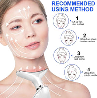 EMS Face Lifting Massager with Red Light Therapy | Facial, Neck & Eye Microcurrent Vibrating Massage Tool | Anti-Wrinkle Skin Tightening Device (Random Color)