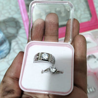 Alloy Adjustable Couple Ring – Stylish Matching Rings for Lovers | Unisex Design (With Box)