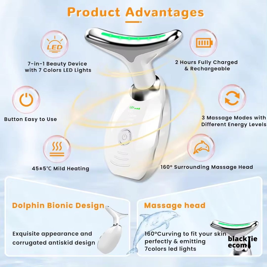 EMS Face Lifting Massager with Red Light Therapy | Facial, Neck & Eye Microcurrent Vibrating Massage Tool | Anti-Wrinkle Skin Tightening Device (Random Color)