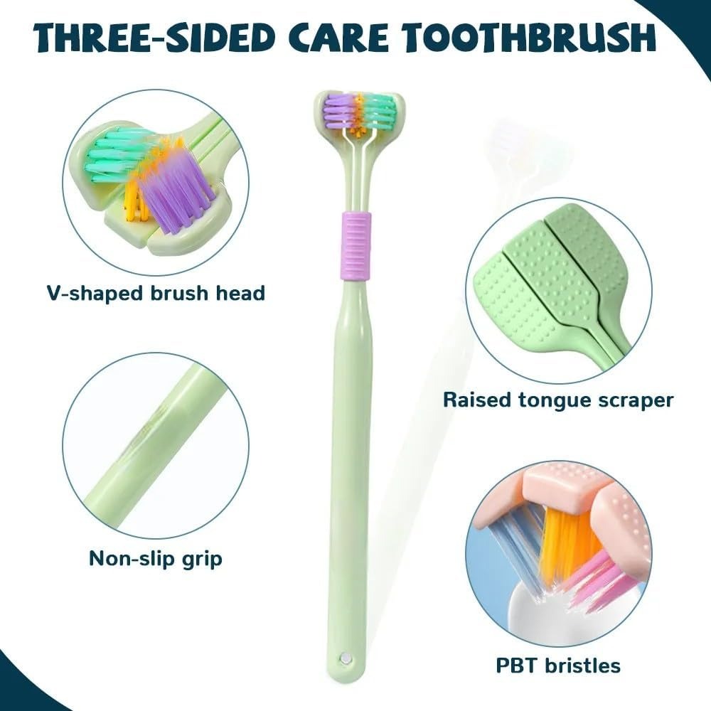 three sided toothbrush, ultra soft toothbrush, soft bristle toothbrush, gentle toothbrush, teeth cleaning brush, oral care toothbrush, safety toothbrush, sensitive teeth toothbrush, gum care toothbrush, adult toothbrush, family toothbrush, pack of 2 toothbrush, dental hygiene product, daily oral care, plaque cleaning toothbrush, whitening toothbrush, comfortable grip toothbrush, premium toothbrush, personal care product, bathroom essentials, trending oral care product, best selling toothbrush, pakistan oral