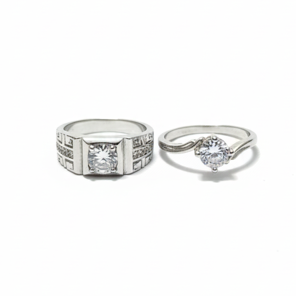 Alloy Adjustable Couple Ring – Stylish Matching Rings for Lovers | Unisex Design (With Box)