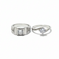 Alloy Adjustable Couple Ring – Stylish Matching Rings for Lovers | Unisex Design (With Box)