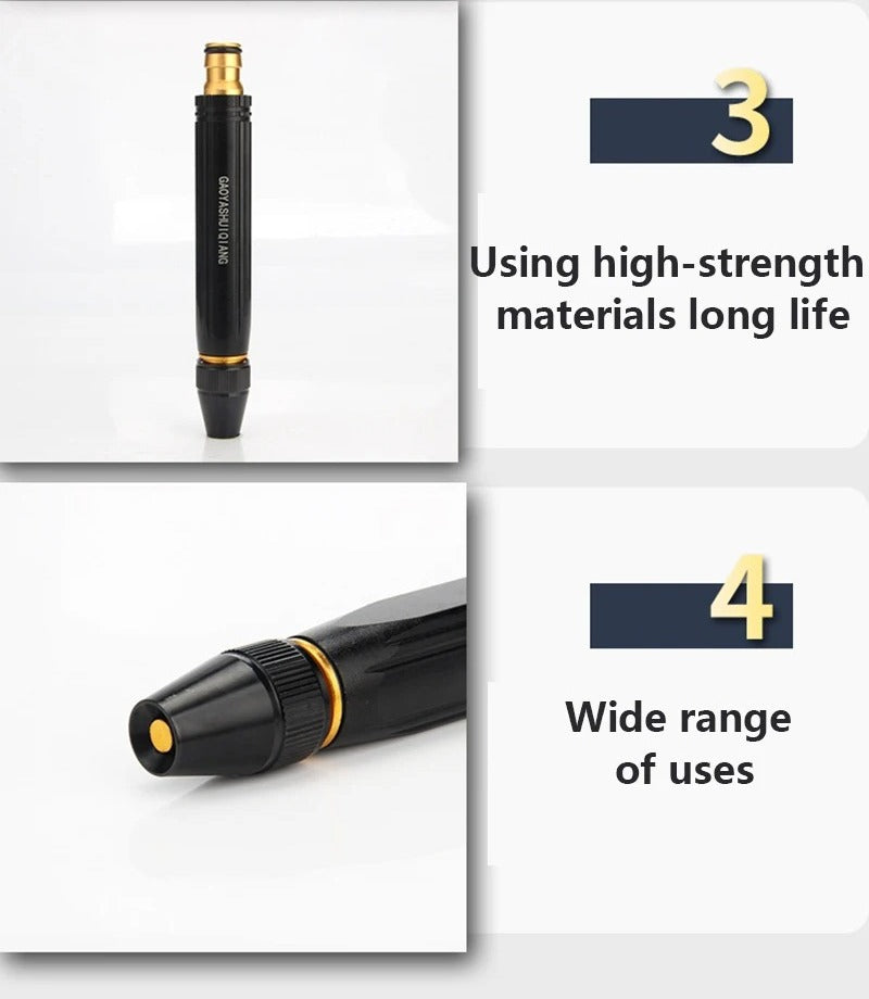 High Pressure Metal Brass Adjustable Nozzle Water Spray Gun – Heavy-Duty Garden & Car Wash Cleaning Tool