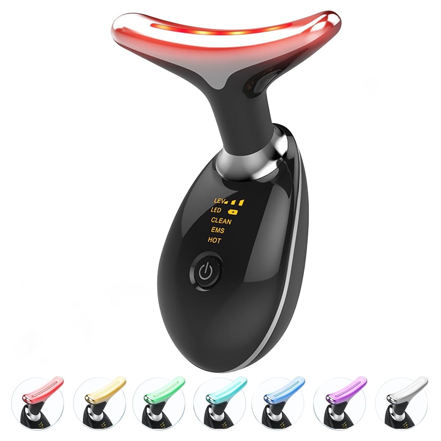 EMS Face Lifting Massager with Red Light Therapy | Facial, Neck & Eye Microcurrent Vibrating Massage Tool | Anti-Wrinkle Skin Tightening Device (Random Color)