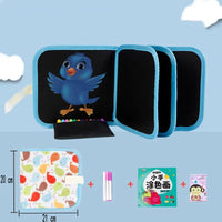 Erasable & Reusable Doodle Magic Blackboard Book with 3 Color Markers – Kids Drawing & Learning Activity Book (Random Color)