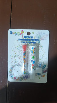 Musical Sprinkle Popper Cake Topper – Surprise Party Decoration