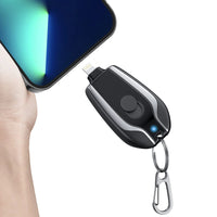 1500Mah Portable Keychain Power Bank With Telescopic Plug Design And One Button Shrink Feature For iPhone - Without Cable | (Random Colour)
