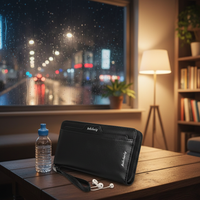 Baellerry Men’s Long PU Leather Zipper Wallet | Stylish & Durable | Multi-Card Organizer | Black