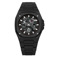 Premium Black Stainless Steel Waterproof Men’s Watch – Luxury Multi-Dial Design (With Box)