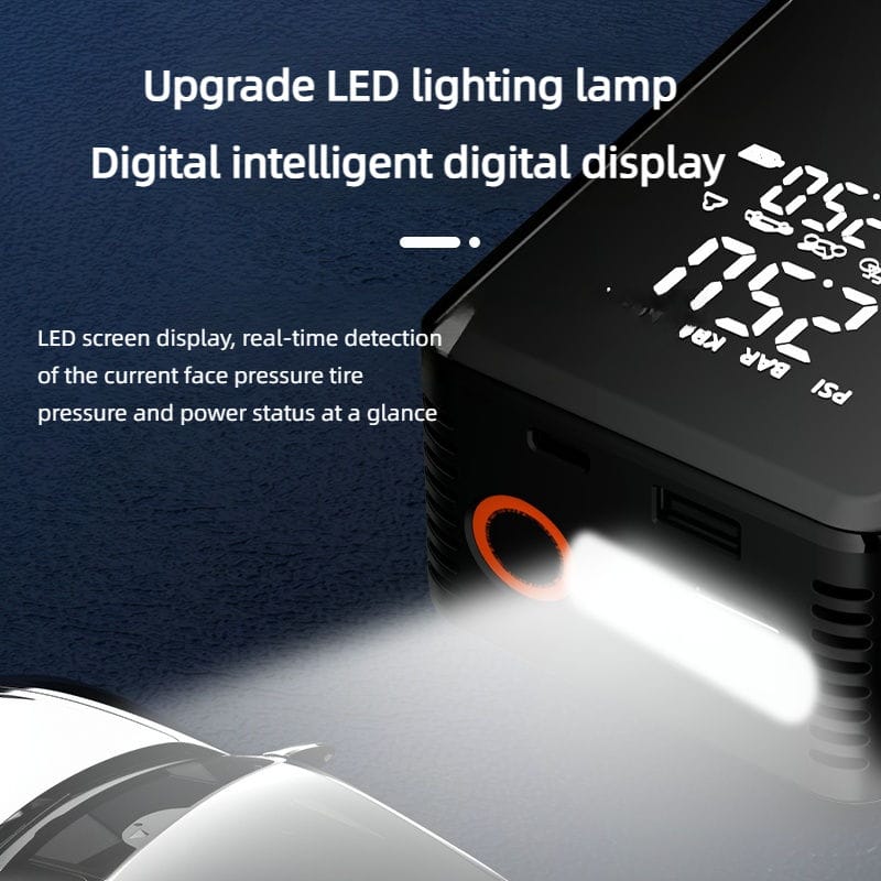 Car Jump Starter Power Bank | 8000mAh | 500A Peak | Air Compressor | LED Light | Portable Emergency Booster