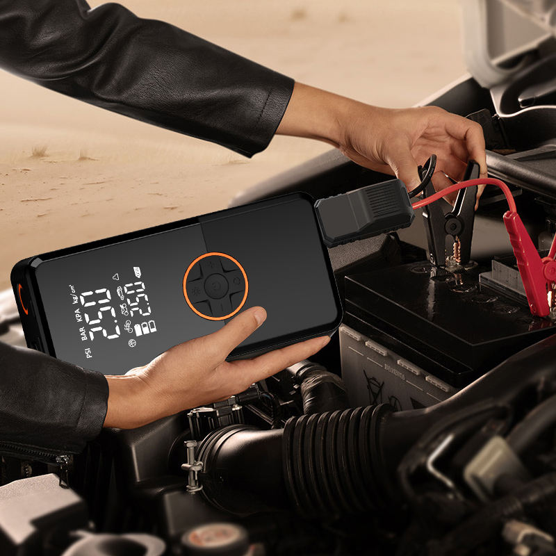 Car Jump Starter Power Bank | 8000mAh | 500A Peak | Air Compressor | LED Light | Portable Emergency Booster