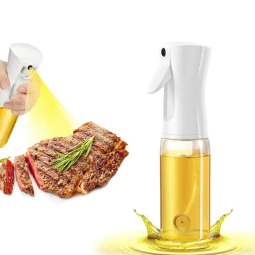 Edible Oil Spray Bottle | 220ml Glass Bottle | With Brush | Refillable | For Air Fryer, Baking & Grilling ( Random Colour)