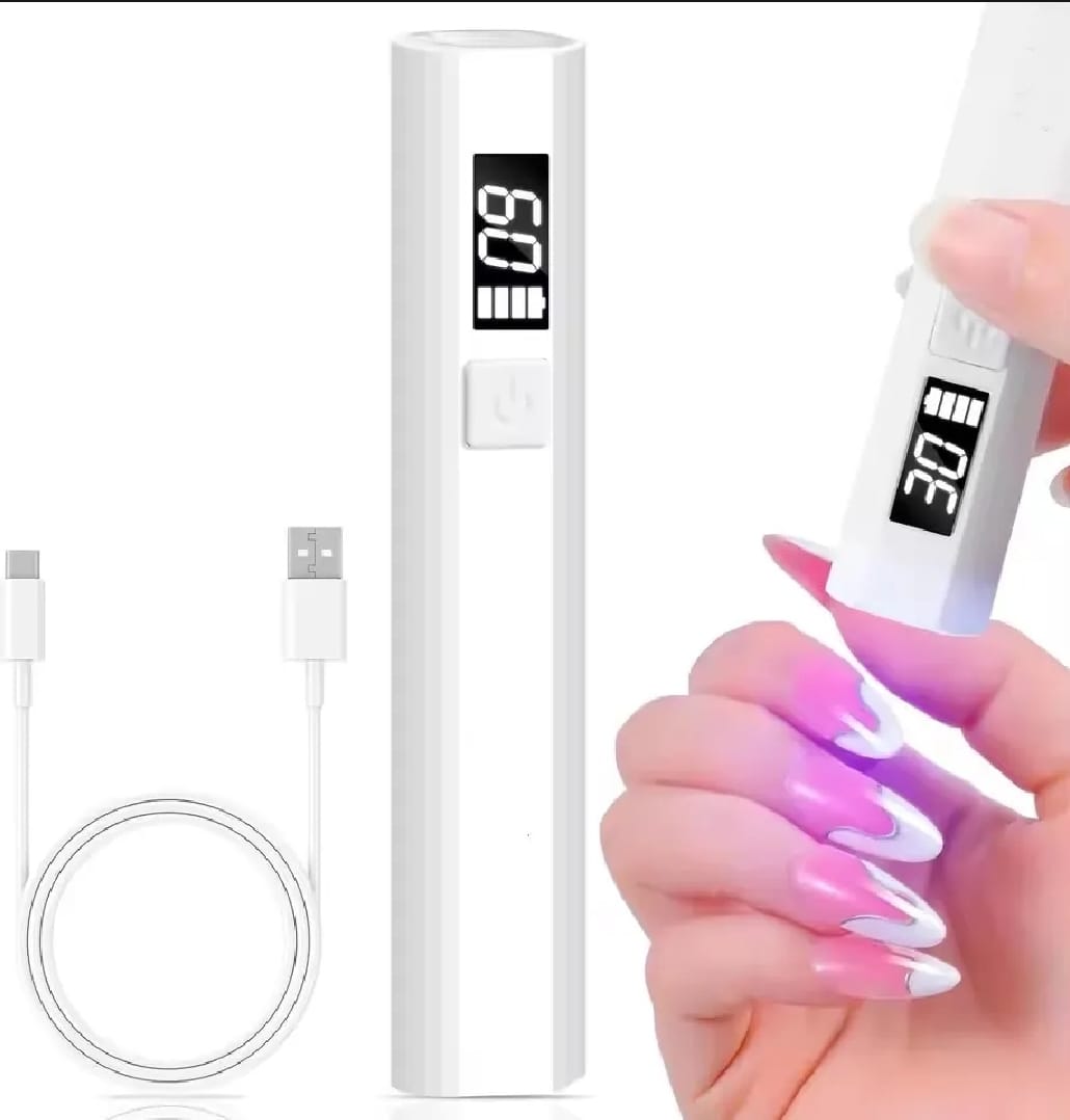 UV Light for Gel Nails – Handheld Mini Flash Cure Lamp | Portable Lumière Nail Dryer | Rechargeable USB LED/UV Nail Light with LCD Display & 2 Timers | Fast Drying Gel Polish & Nail Glue | Home & Salon Use