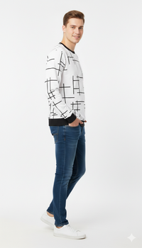 Stylish Boys Full Sleeve Printed T Shirt – Trendy Casual Look/L