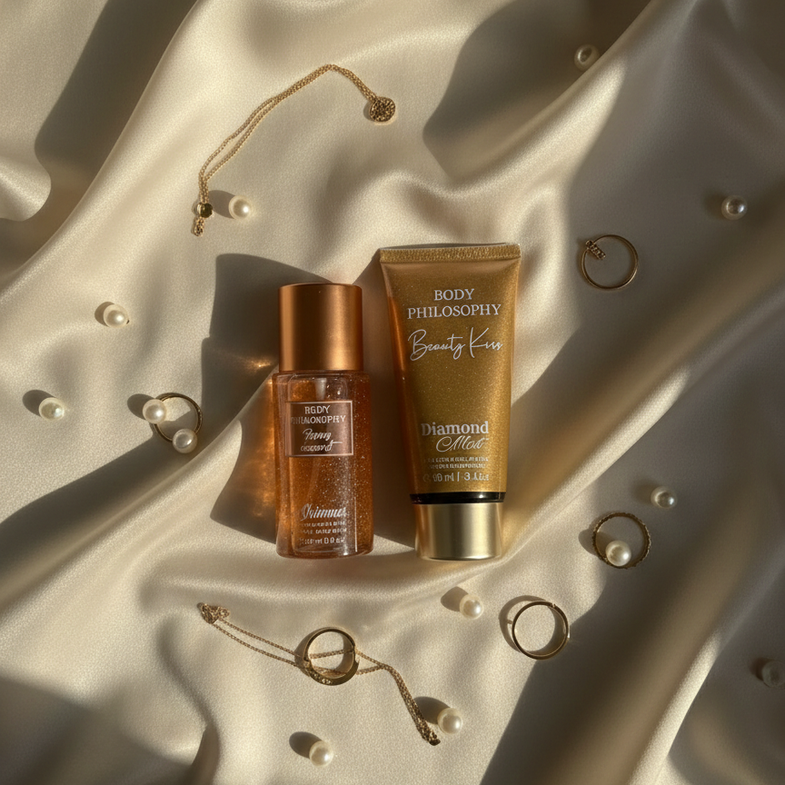 Body Philosophy Shimmer Mist And Lotion Set 88 Ml 3 Fl Oz Each