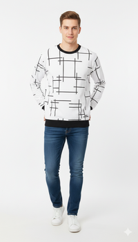 Stylish Boys Full Sleeve Printed T Shirt – Trendy Casual Look/L