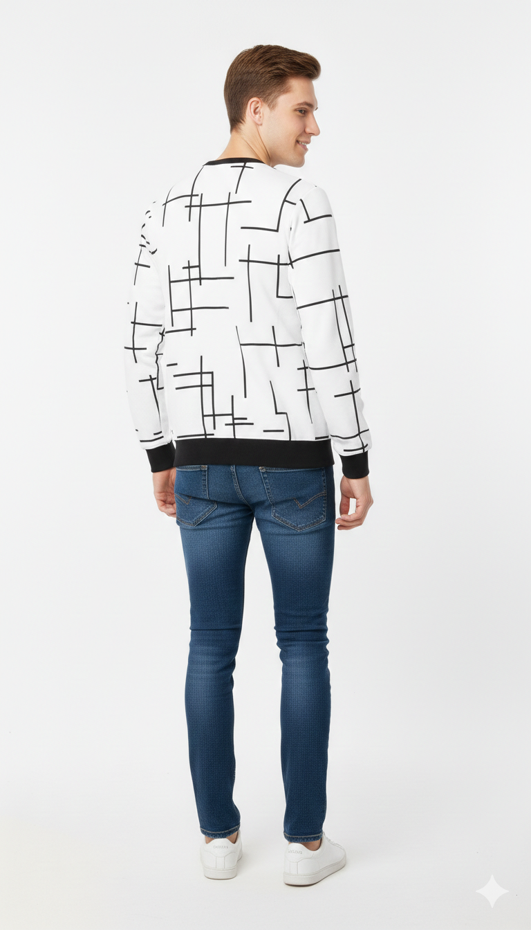 Stylish Boys Full Sleeve Printed T Shirt – Trendy Casual Look/L