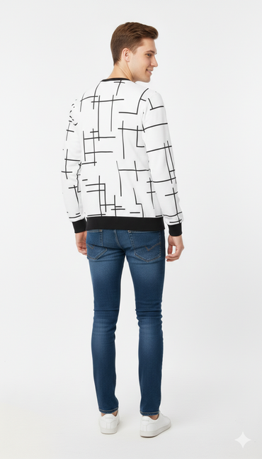 Stylish Boys Full Sleeve Printed T Shirt – Trendy Casual Look/L