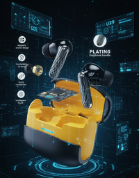 U39 True Wireless Bluetooth 5.1 Earbuds – Premium Plating Design - Black