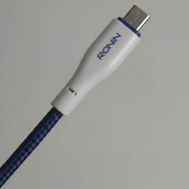 RONIN FLEXIN Braided USB to Micro USB Fast Charging Cable 1.2m – Durable Android Data Cable