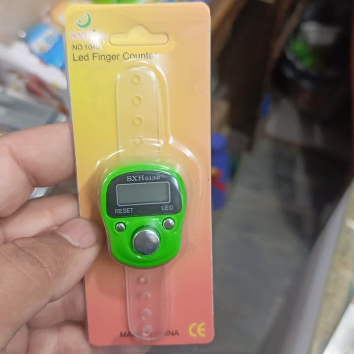 Digital Tasbeeh Finger Counter With Reset And Led Indicator Ring Tally Counter Electronic Tasbih SXH5136 (Random Color)
