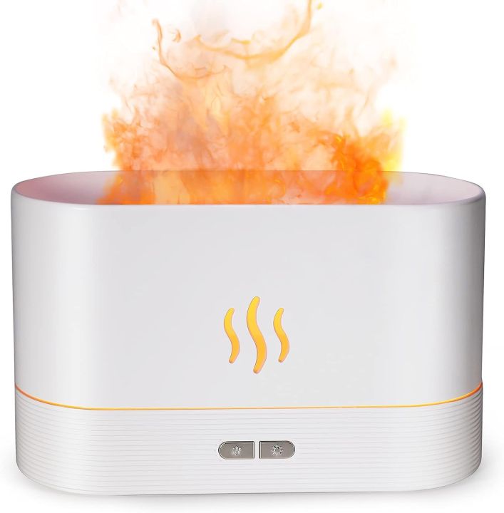 Perfume Humidifier, Ultrasonic air Humidifier With LED Lighting Simulation Colorful Flame Fragrance Machine, USB Small Household Gift Item Decoration