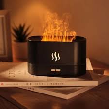 Perfume Humidifier, Ultrasonic air Humidifier With LED Lighting Simulation Colorful Flame Fragrance Machine, USB Small Household Gift Item Decoration