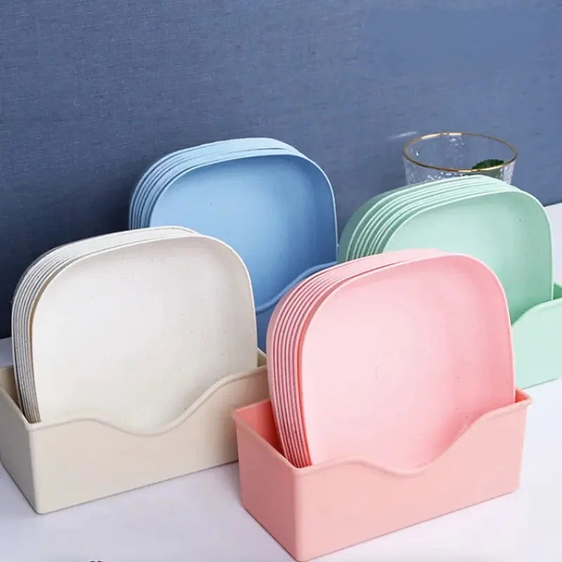 plastic plates, disposable plates, reusable plates, eco-friendly plates, party plates, dinner plates, plastic dinnerware, kitchen essentials, tableware, lightweight plates, durable plates, unbreakable plates, picnic plates, camping plates, kids' plates, serving plates, food-grade plastic, BPA-free plates, modern tableware, home kitchen, party supplies, wedding plates, event tableware, outdoor dining, budget tableware, stylish plates, daily-use plates, colorful plates, stackable plates, easy-clean plates