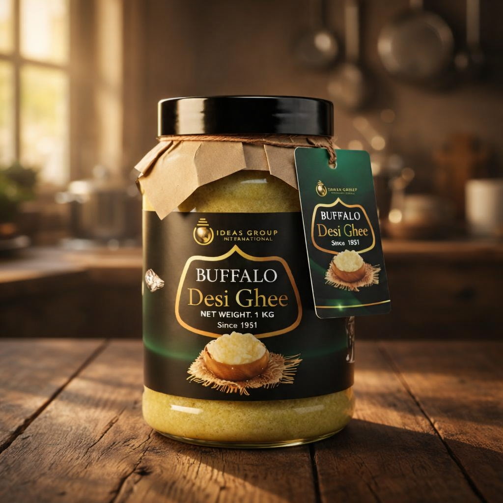 Barkat Buffalo Desi Ghee – Premium Traditional Pure Ghee for Cooking, Frying & Sweets | Rich Aroma Natural Taste Airtight Jar